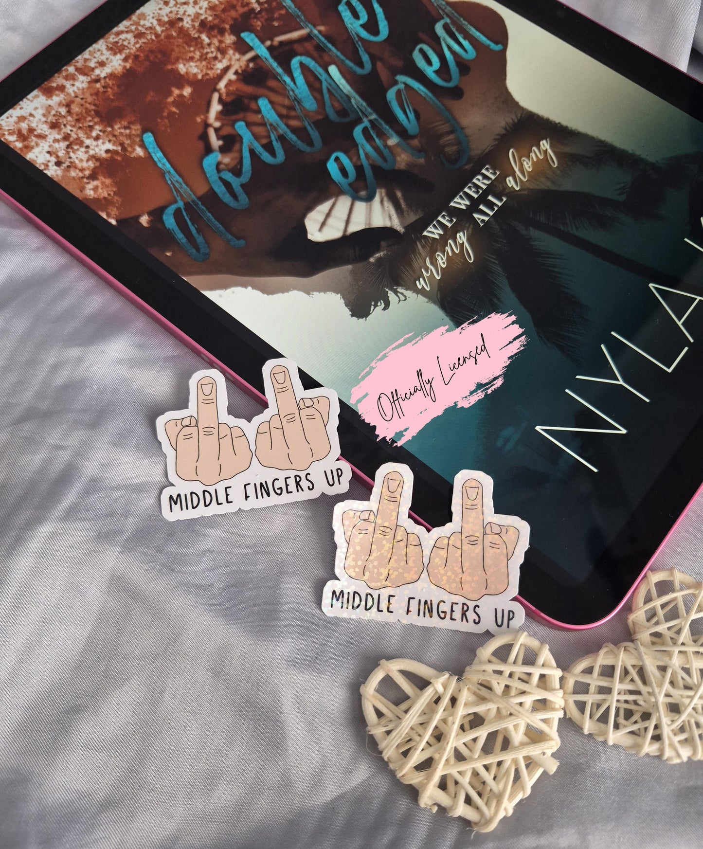 Double Edged - Middle Fingers Up Sticker image 0