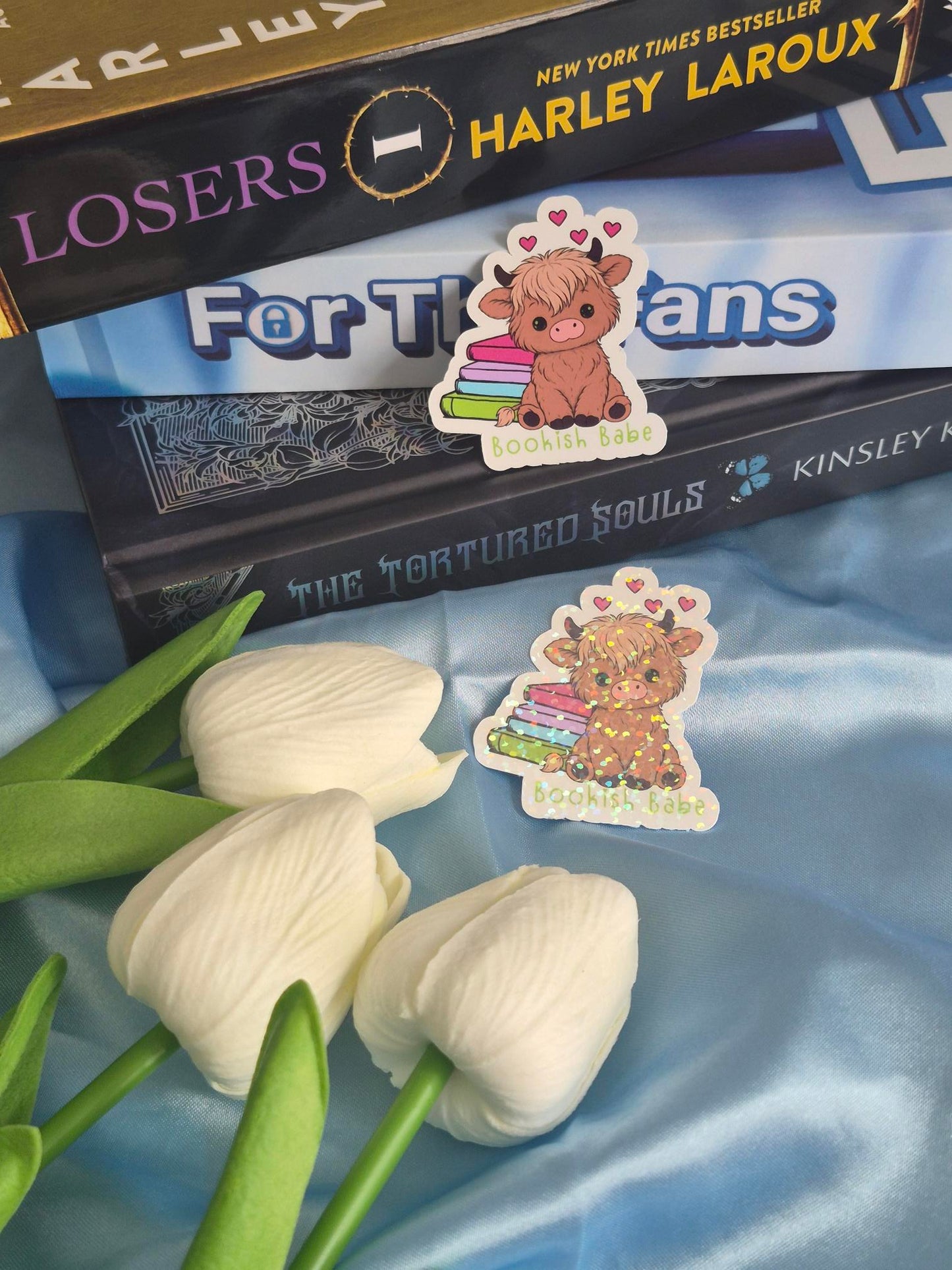 Bookish Babe Highland Cow Sticker