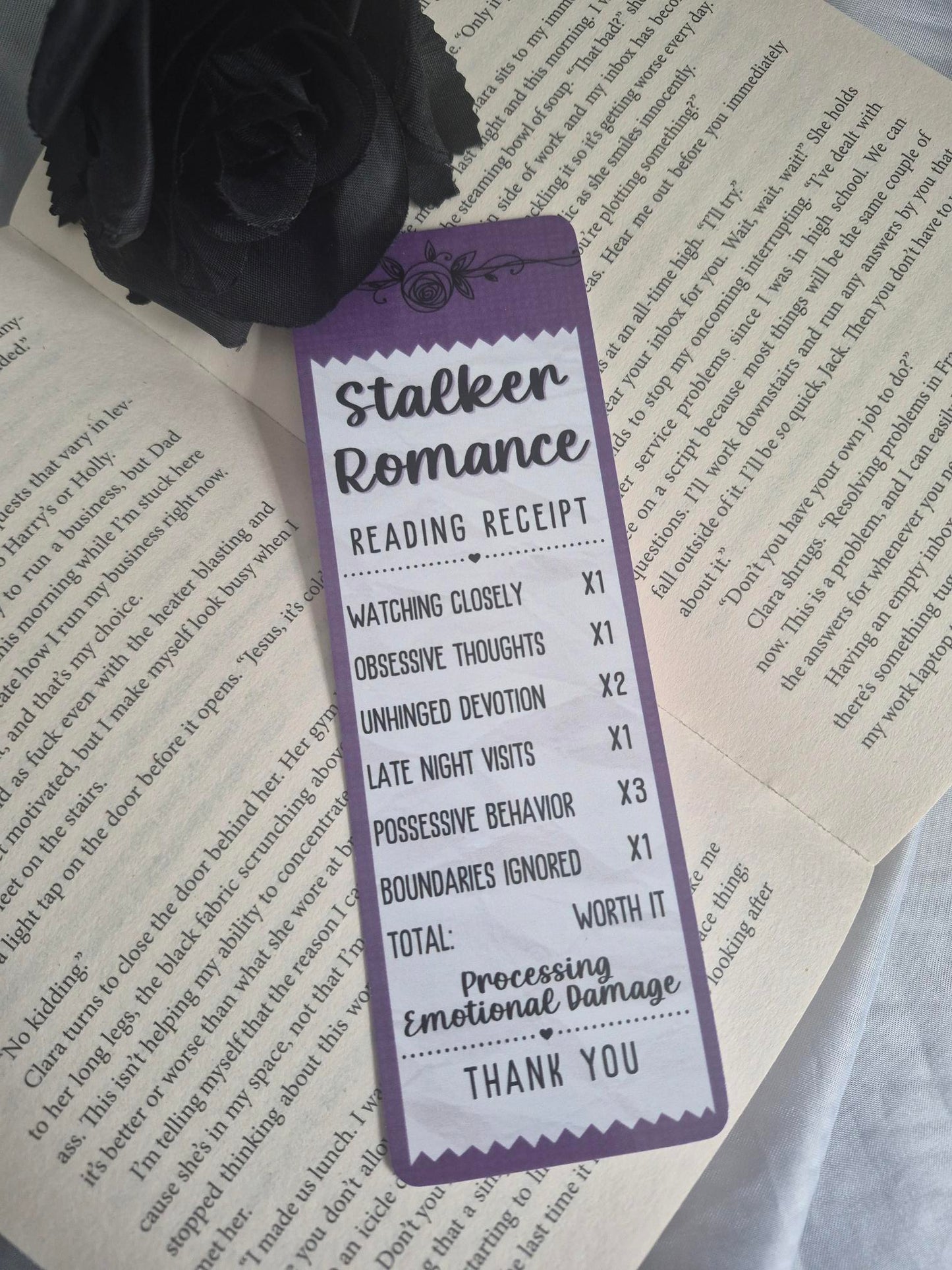 Stalker Romance Receipt Bookmark
