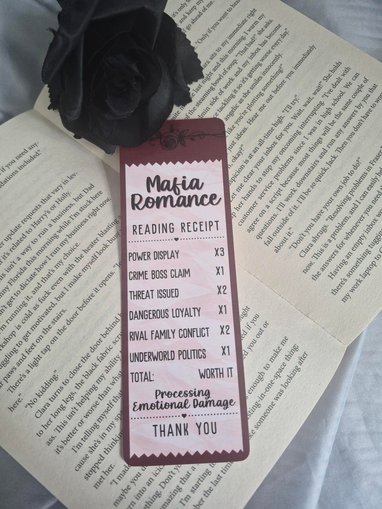 Mafia Romance Receipt Bookmark