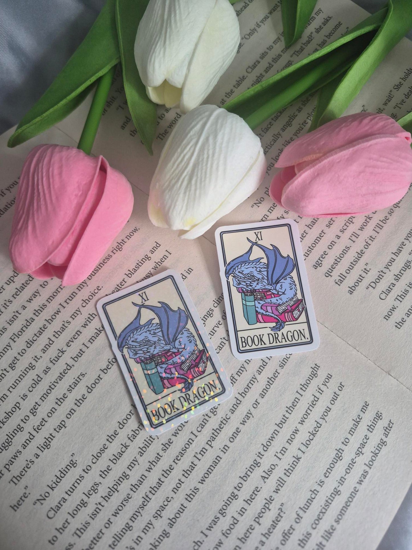 Book Dragon Tarot Sticker