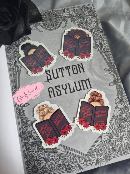 Just a Girl Who Loves Reading Sutton Asylum Sticker