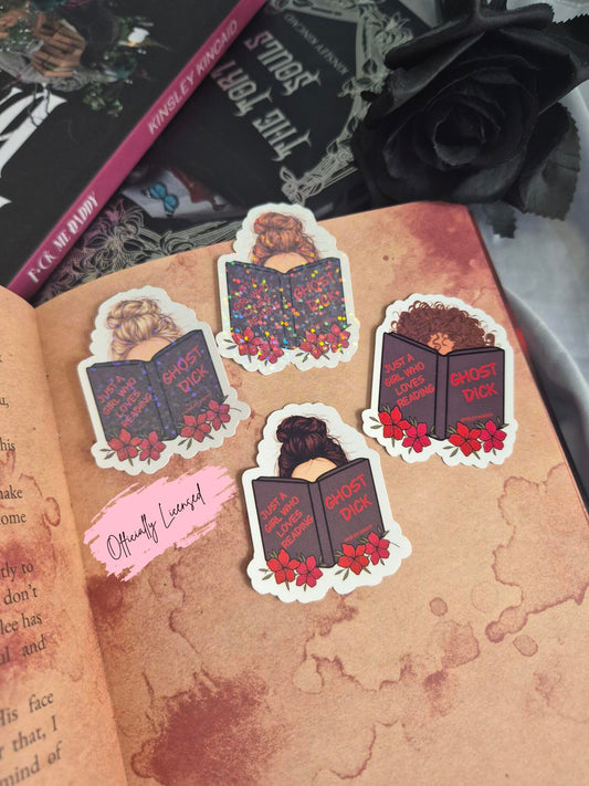 Just a Girl Who Loves Reading Ghost Dick Sticker
