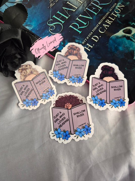 Just a Girl Who Loves Reading Shallow River Sticker