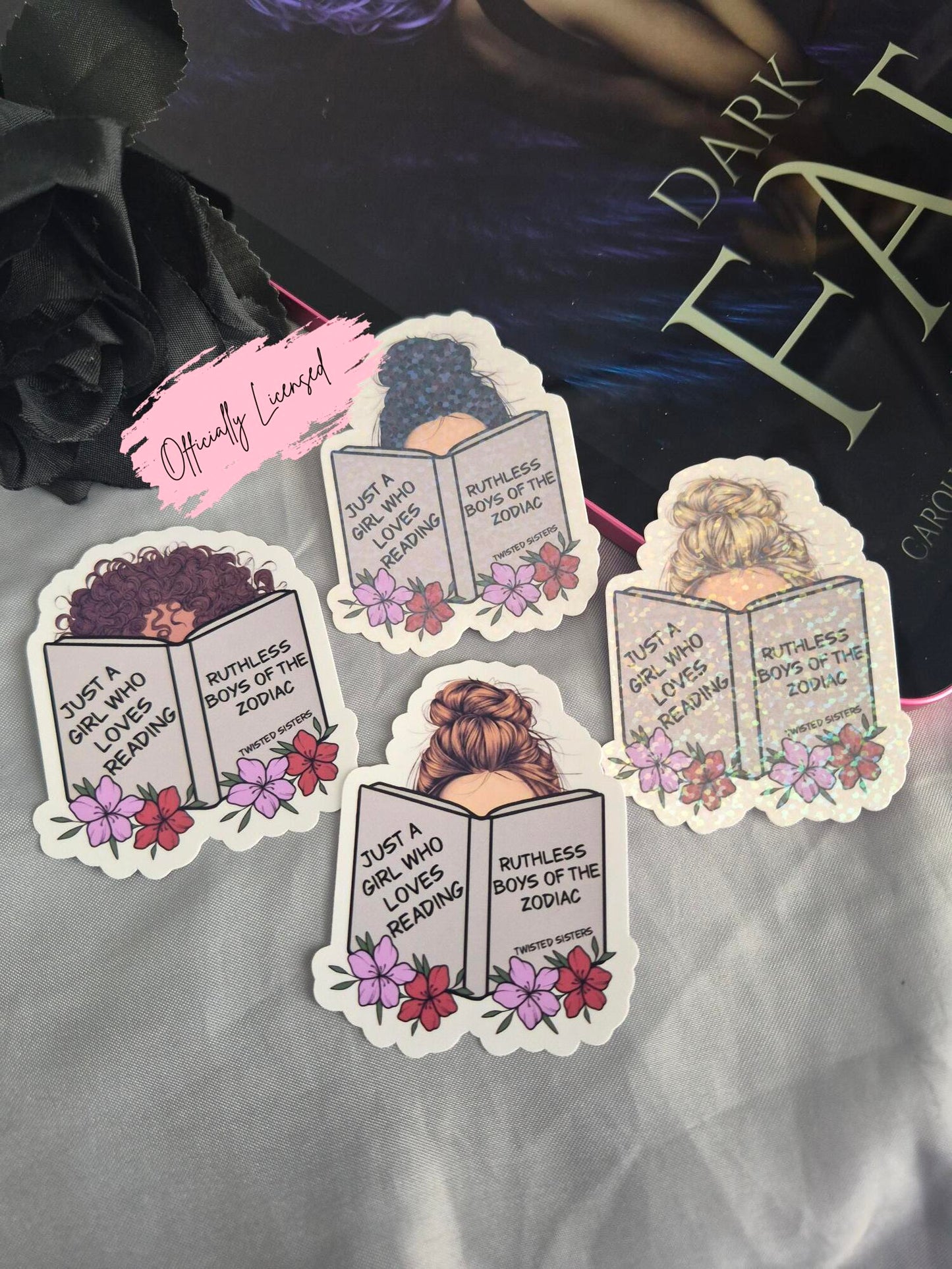 Just a Girl Who Loves Reading Ruthless Boys of the Zodiac Stickers