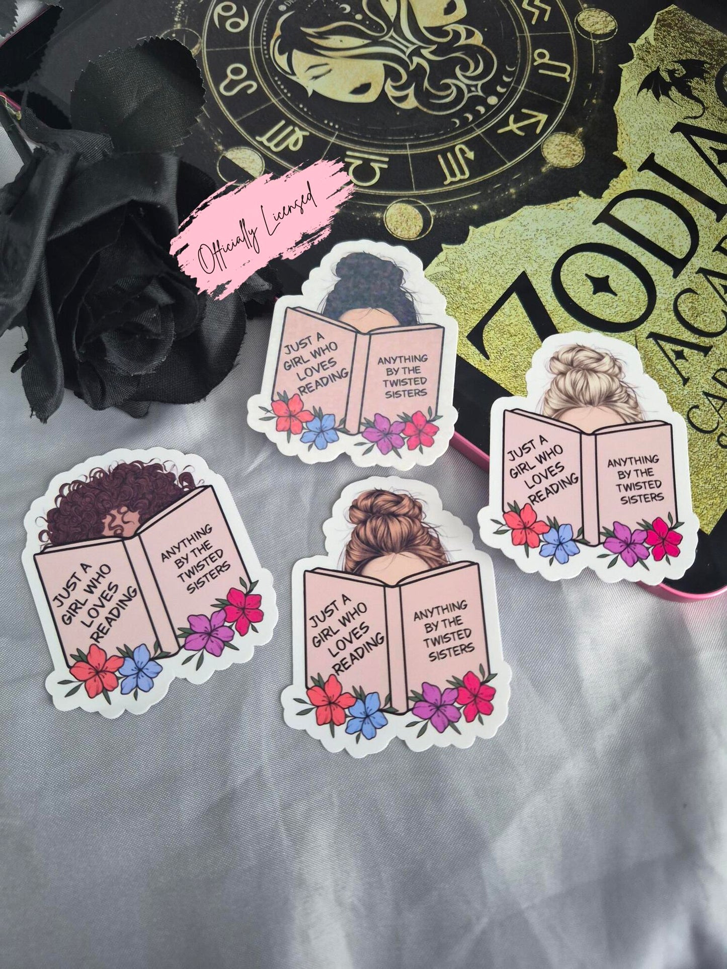 Just a Girl Who Loves Reading Anything By The Twisted Sisters Stickers