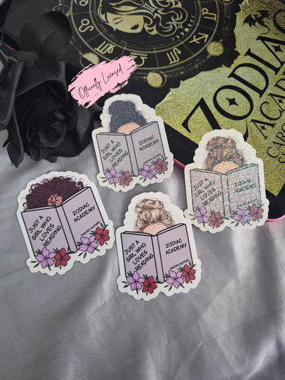 Just a Girl Who Loves Reading Zodiac Academy Stickers