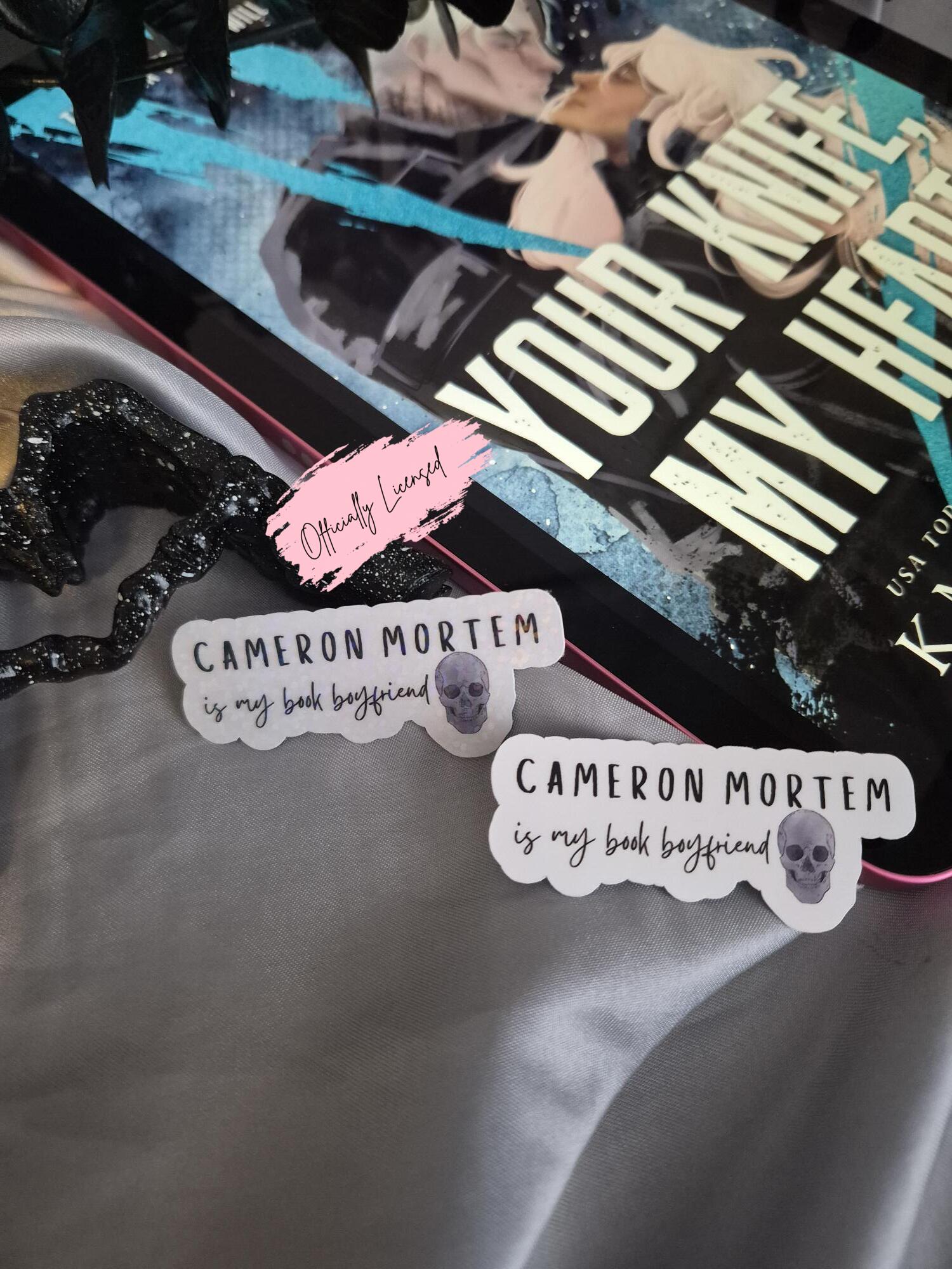 Dark Forces - Cameron Mortem Is My Book Boyfriend Sticker image 0
