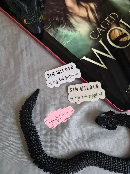 Darkmore Penitentiary - Sin Wilder Is My Book Boyfriend Sticker image 0