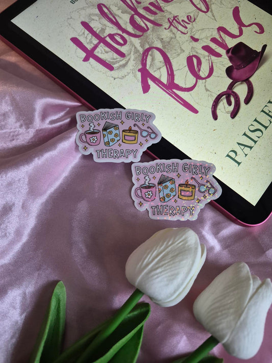Bookish Girly Therapy Sticker image 0