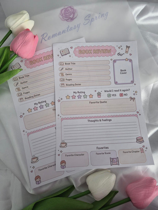 Book Review Sheets - Extra 4 sheets please purchase seperate from the snail club image 0