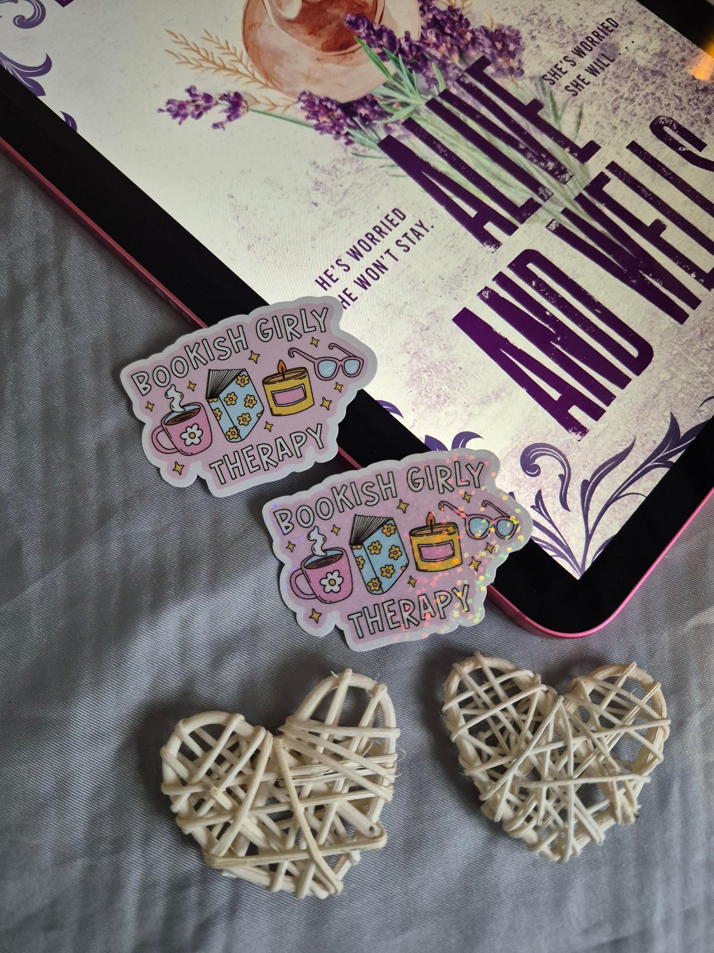 Bookish Girly Therapy Sticker image 0