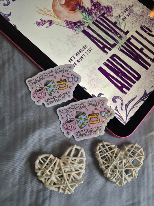 Bookish Girly Therapy Sticker image 0